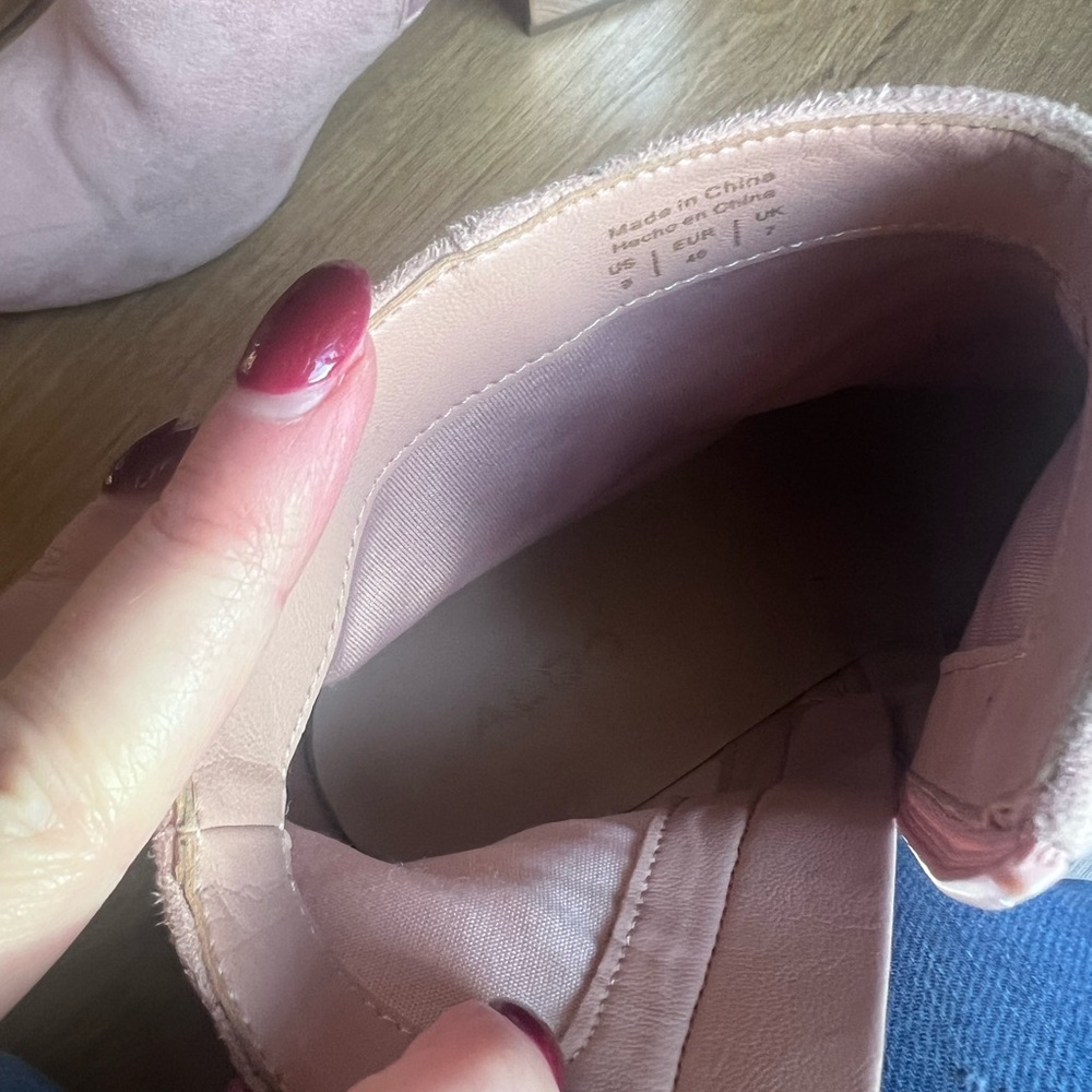 Aldo Pink and Metallic Ankle Boots Block Heel size 9 - Picture 7 of 9